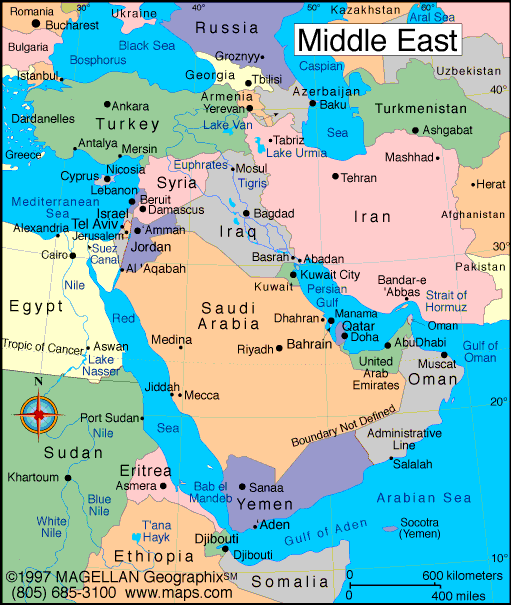 Arabian Peninsula Political Map